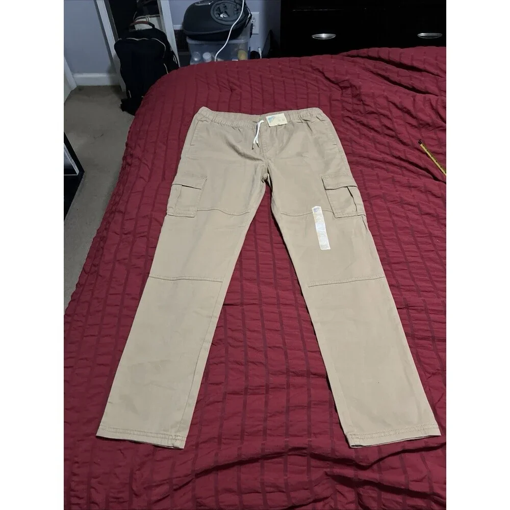 NWT!! THEREABOUTS Flex Tapered Cargo Pants Boy XXL 22H Husky Pull-On Drawstring